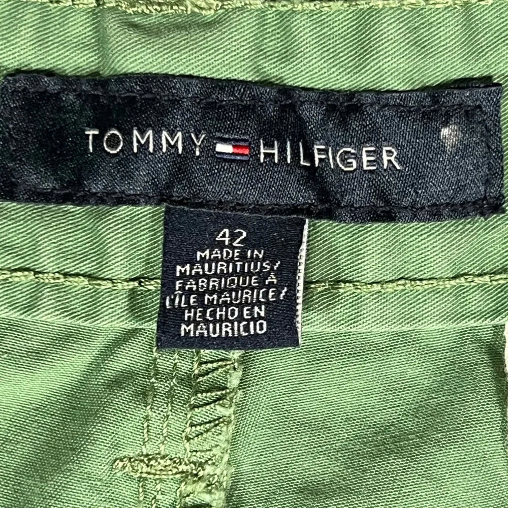 Tommy Hilfiger Mens Green Cotton Cargo Shorts Size 42 Utility Multi Pocket‎